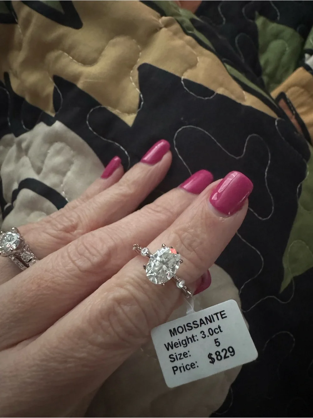 3.0ct Moissanite Solitaire Ring -Size 5